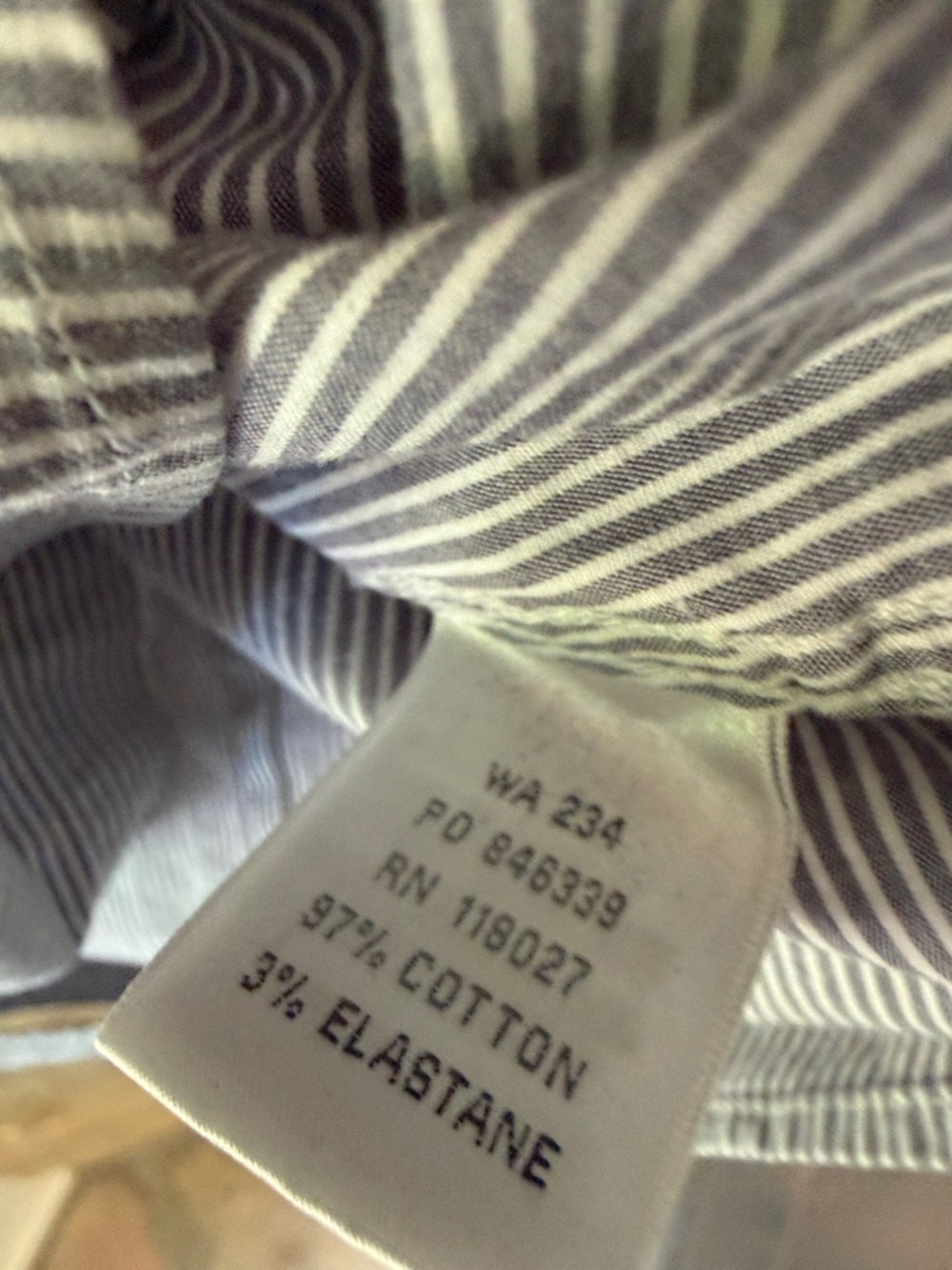 Boden Blue & White Micro-Stripe Button-Down Shirt Feminine Cut, Cotton Stretch - Picture 5 of 10